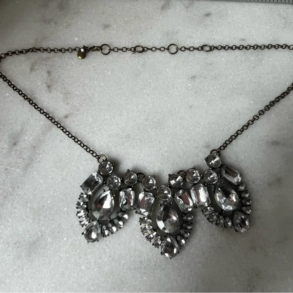 J. Crew Elegant clear rhinestone Statement Necklace